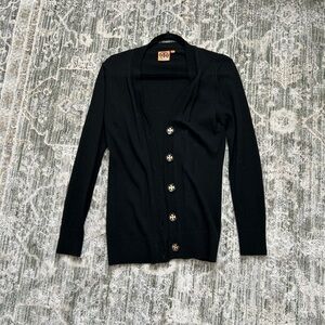 Black Cardigan with Button Details